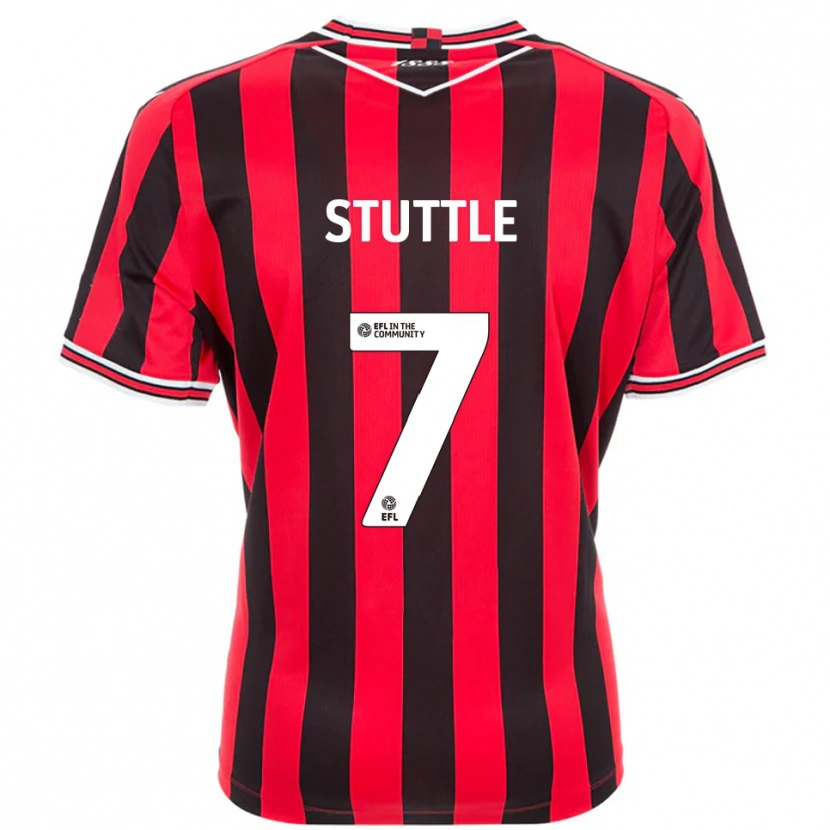 Danxen Pánské Jonny Stuttle #7 Červená Černá Domů Hráčské Dresy 2025/26 Dres