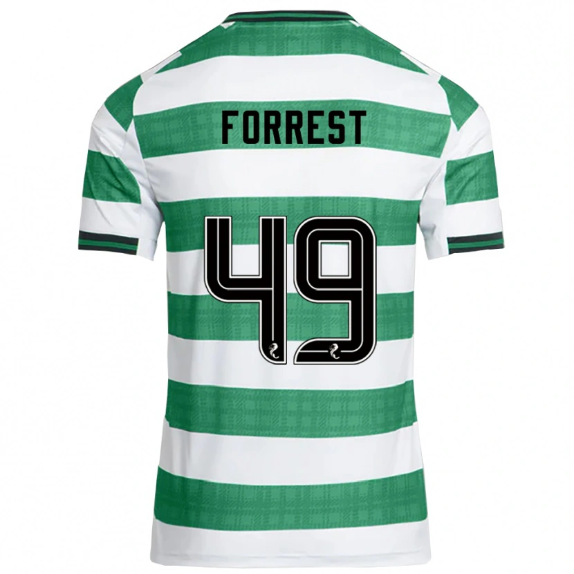 Danxen Pánské James Forrest #49 Zelená Bílá Domů Hráčské Dresy 2025/26 Dres