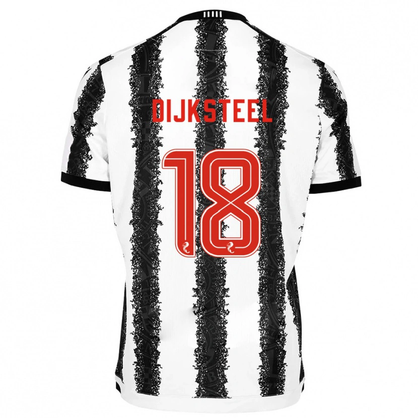 Danxen Pánské Malik Dijksteel #18 Bílá Černá Domů Hráčské Dresy 2025/26 Dres