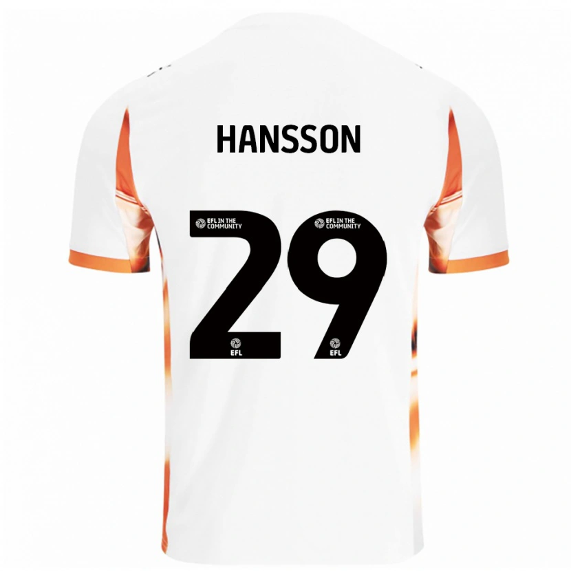 Danxen Pánské Emil Hansson #29 Bílá Oranžová Černá Daleko Hráčské Dresy 2025/26 Dres