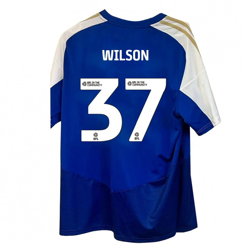 Danxen Pánské Kieran Wilson #37 Modrá Bílá Zlatá Daleko Hráčské Dresy 2025/26 Dres
