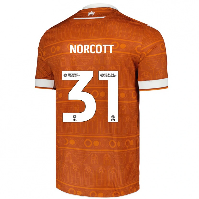 Danxen Pánské Tom Norcott #31 Oranžová Bílá Daleko Hráčské Dresy 2025/26 Dres