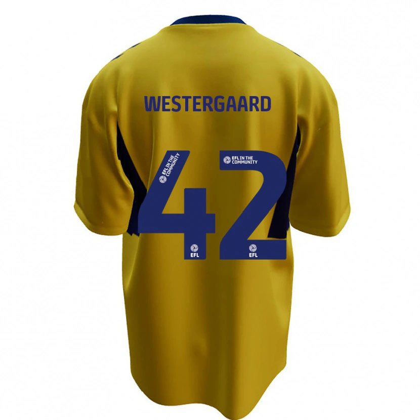 Danxen Pánské Magnus Westergaard #42 Žlutá Modrá Daleko Hráčské Dresy 2025/26 Dres