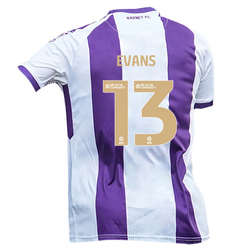 Danxen Pánské Owen Evans #13 Bílá Fialová Daleko Hráčské Dresy 2025/26 Dres