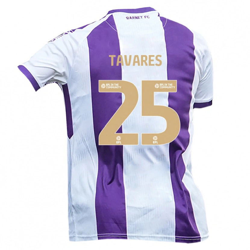 Danxen Pánské Nikola Tavares #25 Bílá Fialová Daleko Hráčské Dresy 2025/26 Dres