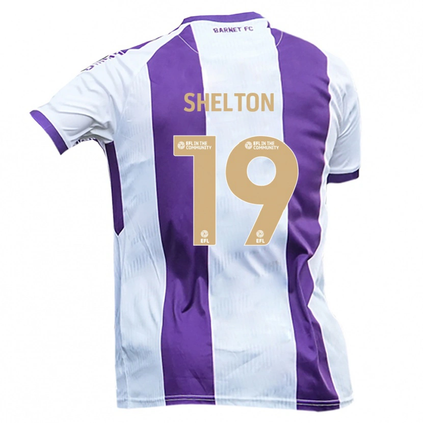 Danxen Pánské Mark Shelton #19 Bílá Fialová Daleko Hráčské Dresy 2025/26 Dres