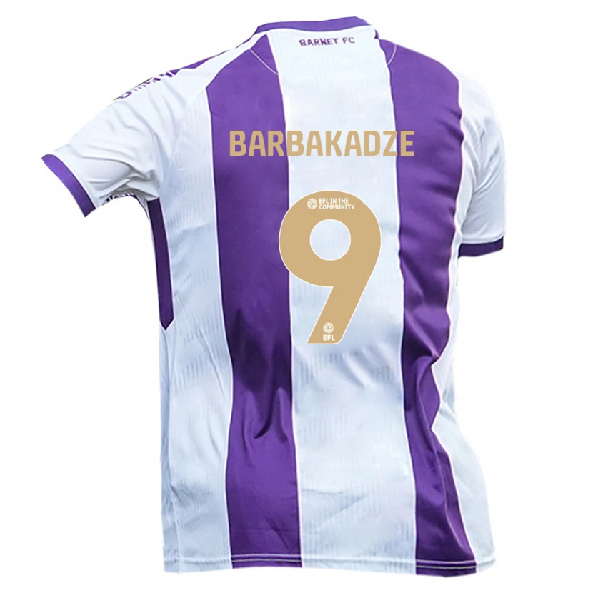 Danxen Pánské David Barbakadze #9 Bílá Fialová Daleko Hráčské Dresy 2025/26 Dres