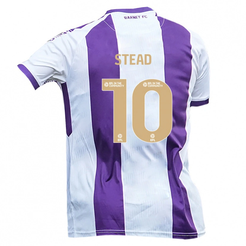 Danxen Pánské Callum Stead #10 Bílá Fialová Daleko Hráčské Dresy 2025/26 Dres