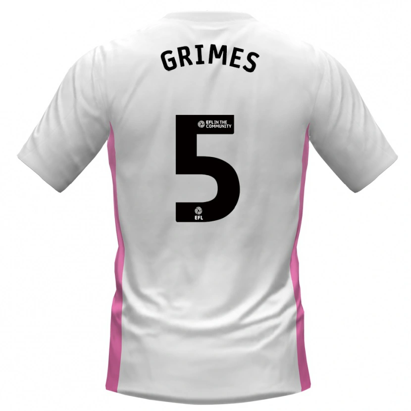 Danxen Pánské Jamie Grimes #5 Bílá Červená Daleko Hráčské Dresy 2025/26 Dres