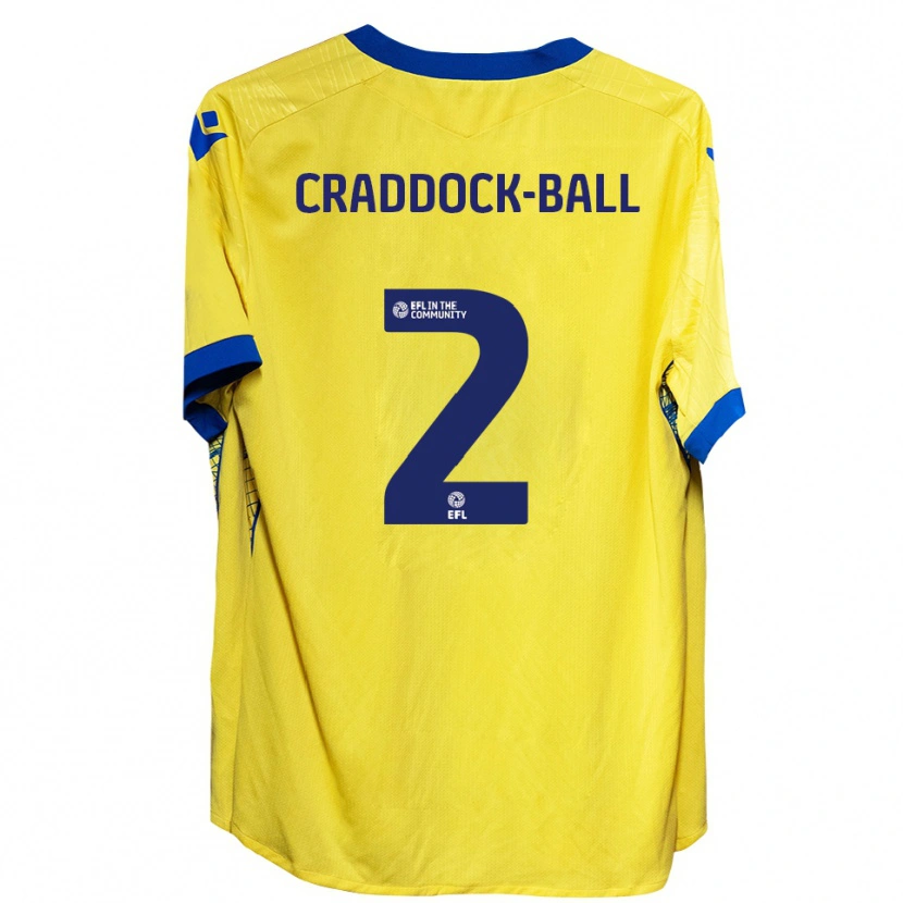 Danxen Pánské Jac Craddock-Ball #2 Žlutá Modrá Daleko Hráčské Dresy 2025/26 Dres