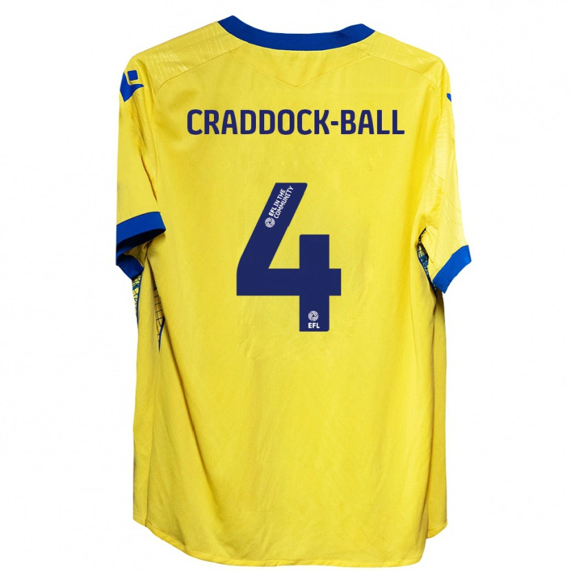 Danxen Pánské Cassie Craddock-Ball #4 Žlutá Modrá Daleko Hráčské Dresy 2025/26 Dres