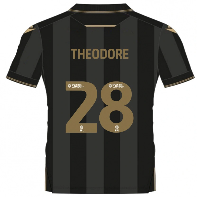 Danxen Pánské Damien Theodore #28 Černá Zlatá Daleko Hráčské Dresy 2025/26 Dres