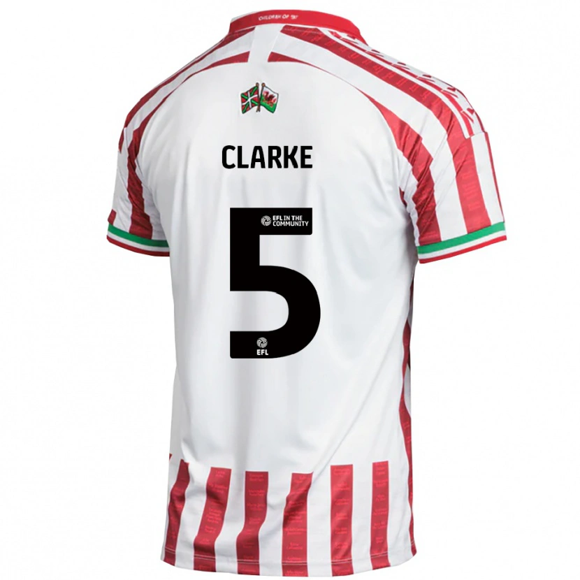 Danxen Pánské James Clarke #5 Červená Bílá Daleko Hráčské Dresy 2025/26 Dres