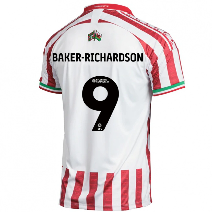 Danxen Pánské Courtney Baker-Richardson #9 Červená Bílá Daleko Hráčské Dresy 2025/26 Dres