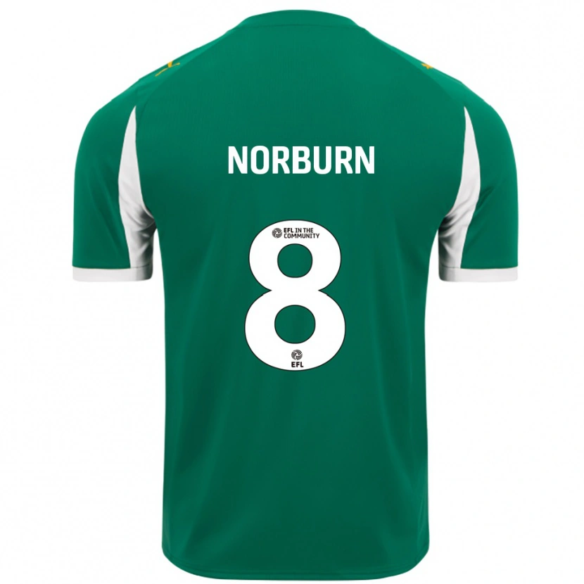 Danxen Pánské Oliver Norburn #8 Zelená Bílá Daleko Hráčské Dresy 2025/26 Dres
