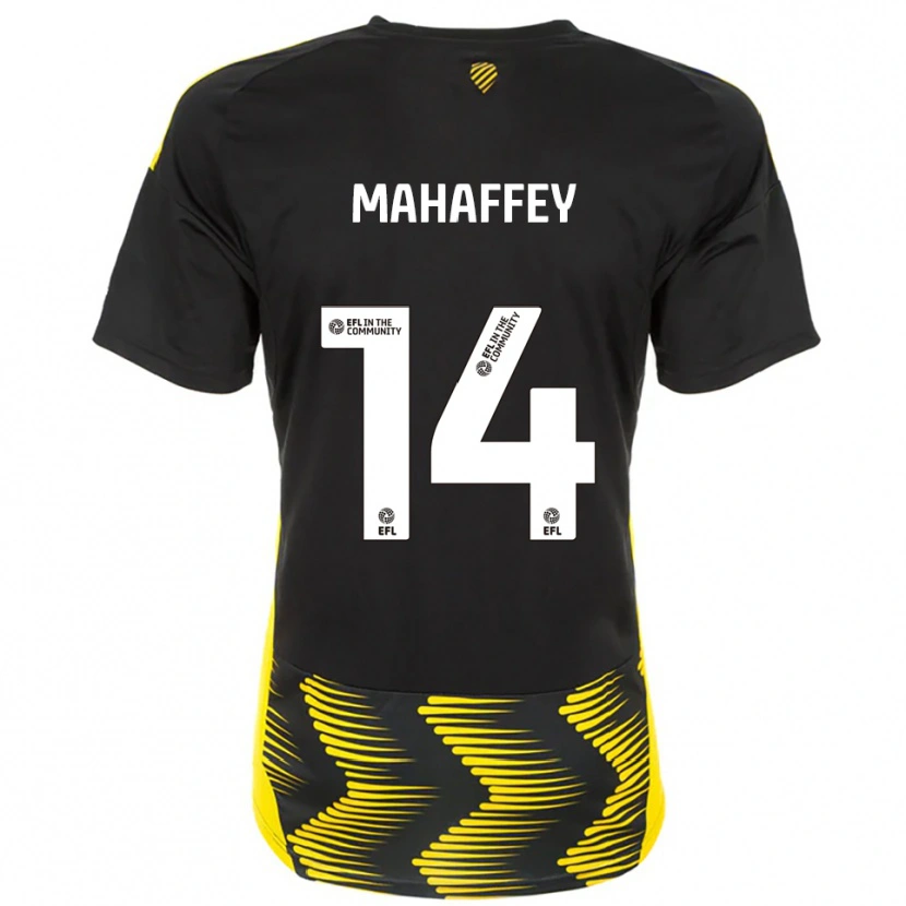 Danxen Pánské Caitlin Mahaffey #14 Černá Žlutá Daleko Hráčské Dresy 2025/26 Dres