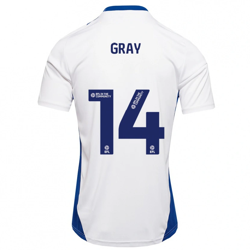 Danxen Pánské Harry Gray #14 Bílá Modrá Daleko Hráčské Dresy 2025/26 Dres
