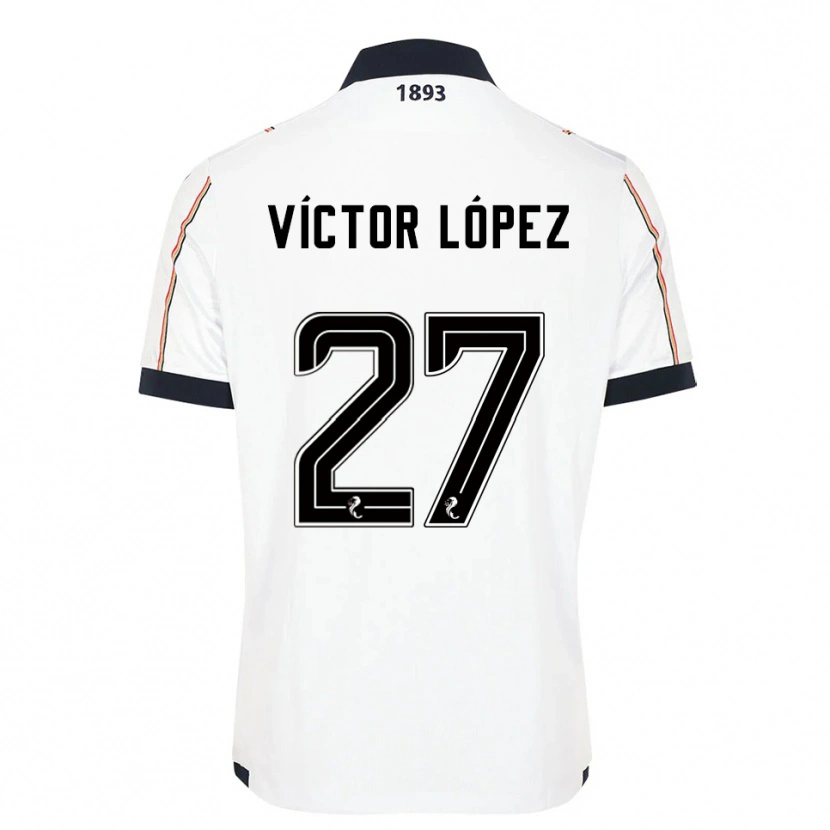 Danxen Pánské Víctor López #27 Bílá Námořnická Červená Daleko Hráčské Dresy 2025/26 Dres