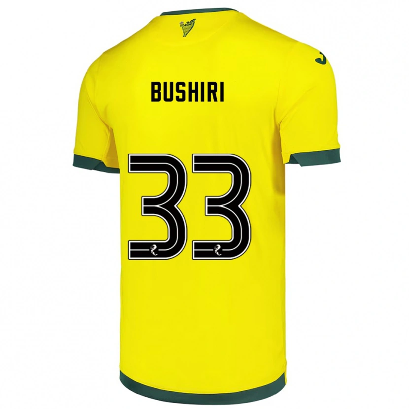 Danxen Pánské Rocky Bushiri #33 Žlutá Zelená Daleko Hráčské Dresy 2025/26 Dres