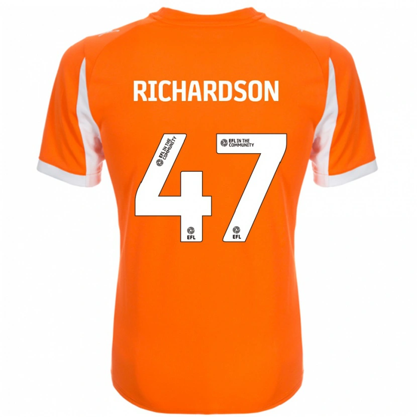 Danxen Dámské Jack Richardson #47 Oranžová Bílá Domů Hráčské Dresy 2025/26 Dres