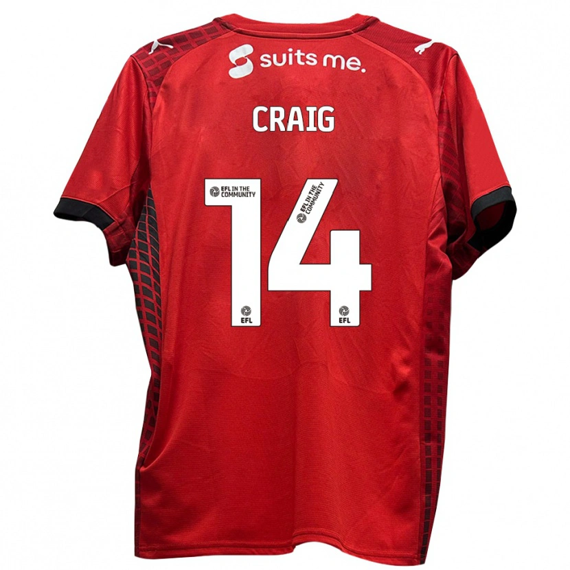 Danxen Dámské Michael Craig #14 Červená Černá Domů Hráčské Dresy 2025/26 Dres