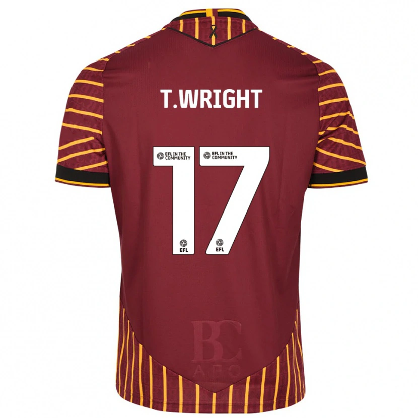 Danxen Dámské Tyreik Wright #17 Oranžová Vínová Domů Hráčské Dresy 2025/26 Dres