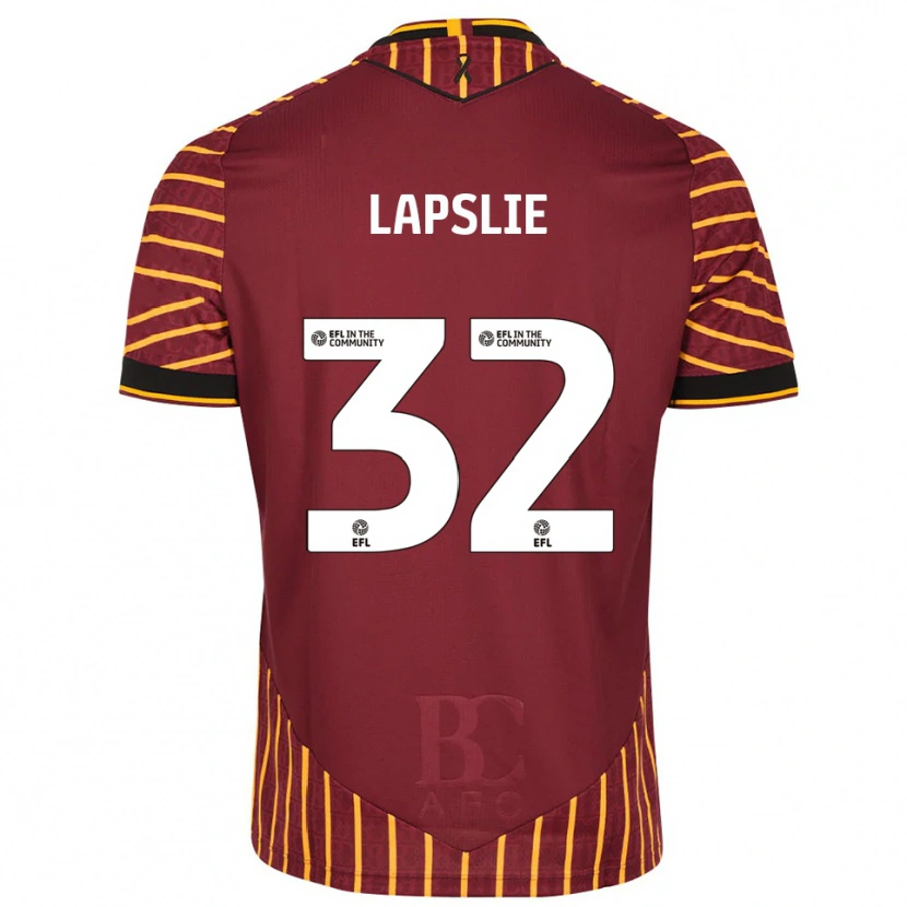 Danxen Dámské George Lapslie #32 Oranžová Vínová Domů Hráčské Dresy 2025/26 Dres