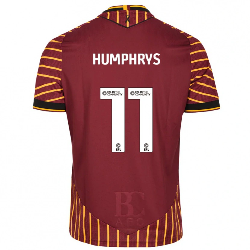 Danxen Dámské Stephen Humphrys #11 Oranžová Vínová Domů Hráčské Dresy 2025/26 Dres