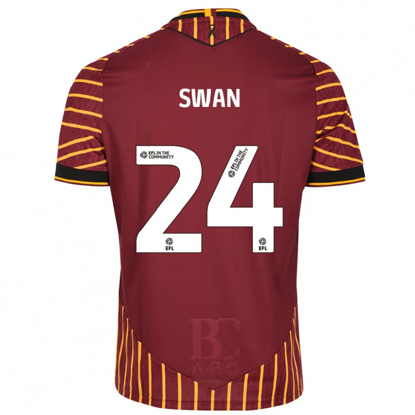 Danxen Dámské Will Swan #24 Oranžová Vínová Domů Hráčské Dresy 2025/26 Dres