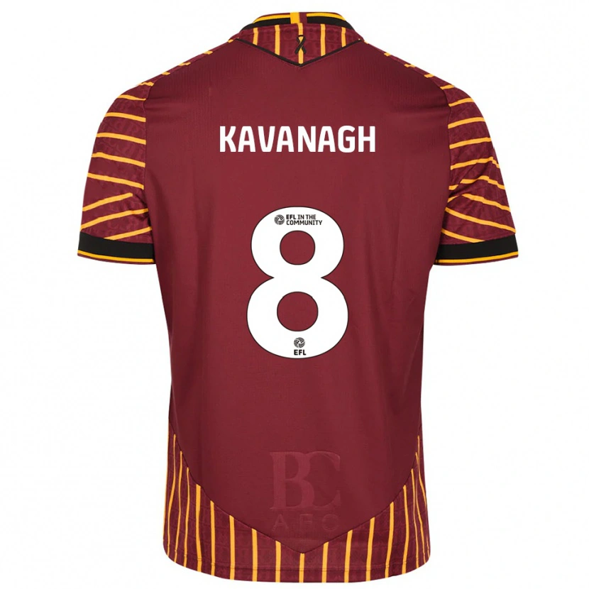 Danxen Dámské Calum Kavanagh #8 Oranžová Vínová Domů Hráčské Dresy 2025/26 Dres
