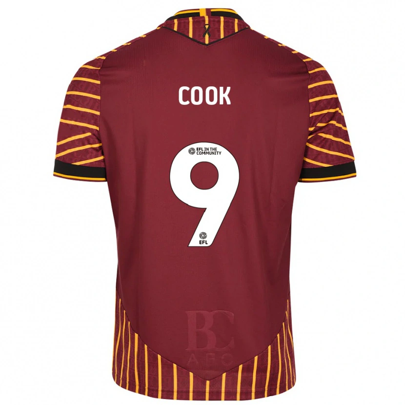 Danxen Dámské Andy Cook #9 Oranžová Vínová Domů Hráčské Dresy 2025/26 Dres