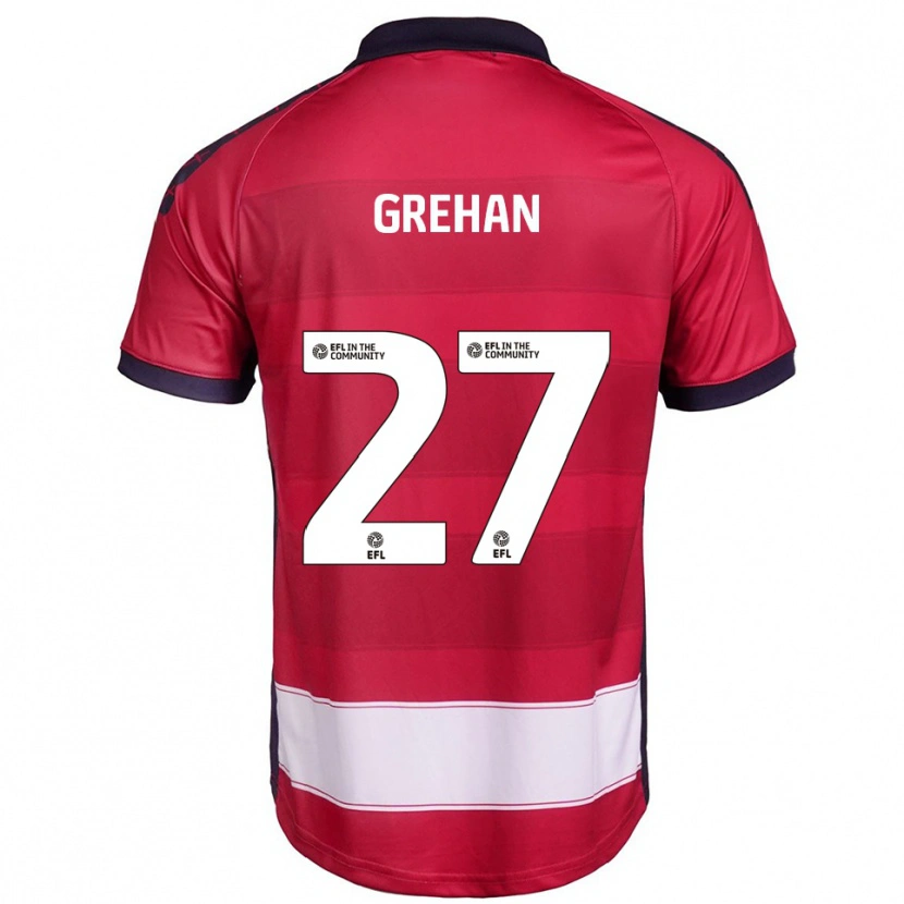 Danxen Dámské Seán Grehan #27 Červená Bílá Domů Hráčské Dresy 2025/26 Dres