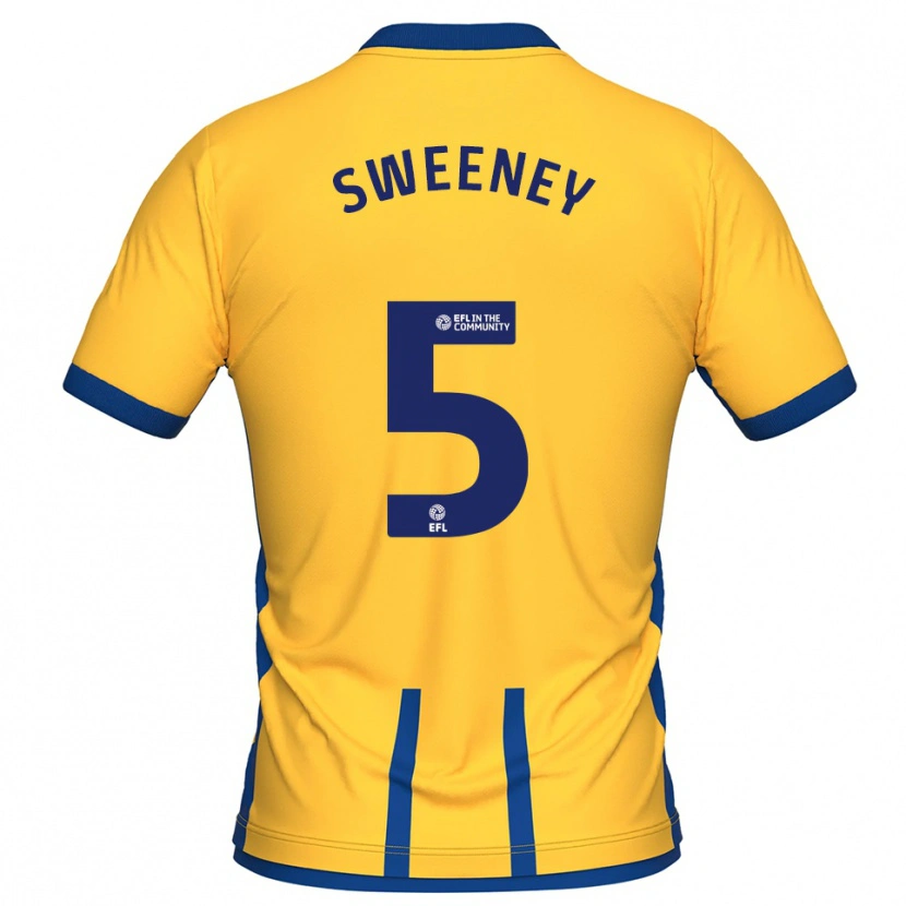 Danxen Dámské Ryan Sweeney #5 Žlutá Modrá Domů Hráčské Dresy 2025/26 Dres