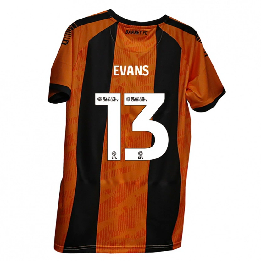 Danxen Dámské Owen Evans #13 Oranžová Černá Domů Hráčské Dresy 2025/26 Dres