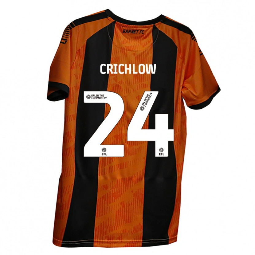 Danxen Dámské Romoney Crichlow #24 Oranžová Černá Domů Hráčské Dresy 2025/26 Dres