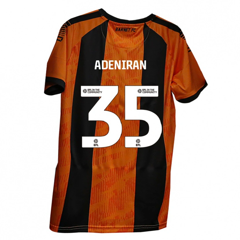 Danxen Dámské Dennis Adeniran #35 Oranžová Černá Domů Hráčské Dresy 2025/26 Dres