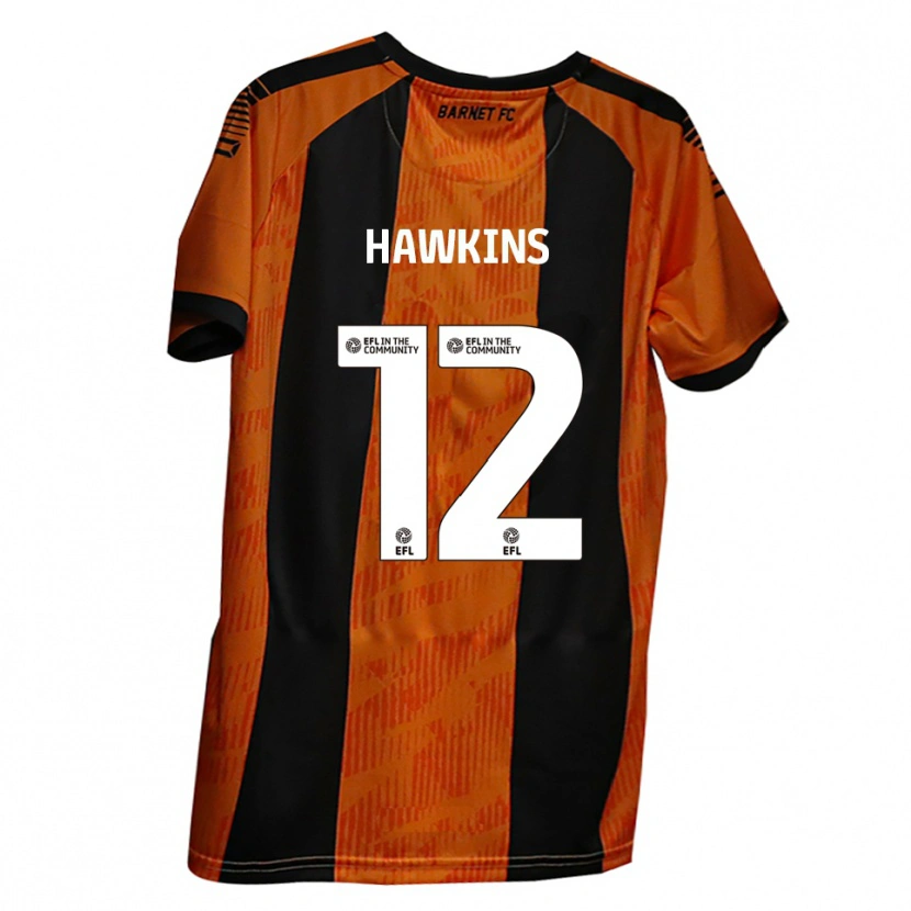 Danxen Dámské Oli Hawkins #12 Oranžová Černá Domů Hráčské Dresy 2025/26 Dres