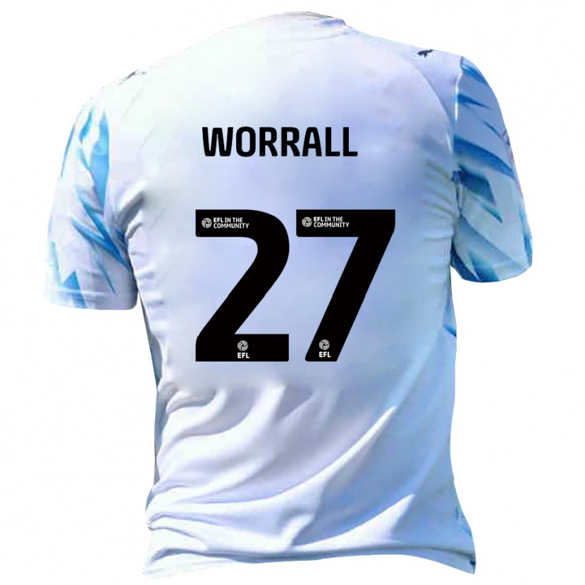 Danxen Dámské David Worrall #27 Bílá Nebesky Modrá Domů Hráčské Dresy 2025/26 Dres