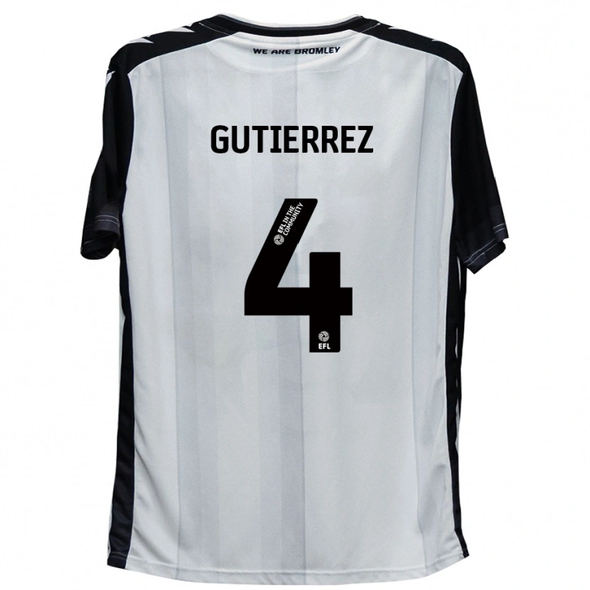 Danxen Dámské William Gutierrez #4 Bílá Černá Domů Hráčské Dresy 2025/26 Dres