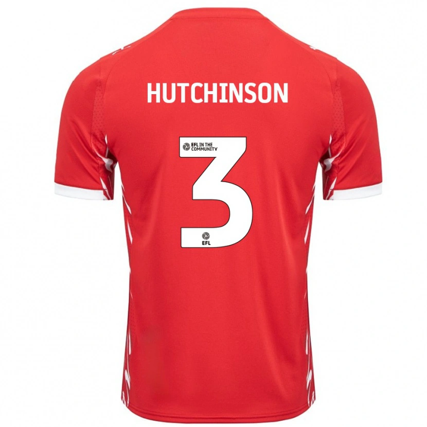 Danxen Dámské Reece Hutchinson #3 Červená Bílá Domů Hráčské Dresy 2025/26 Dres