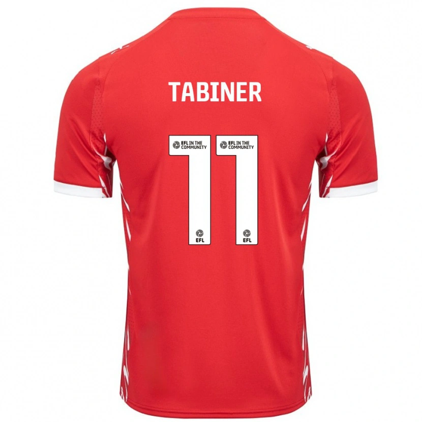 Danxen Dámské Joel Tabiner #11 Červená Bílá Domů Hráčské Dresy 2025/26 Dres