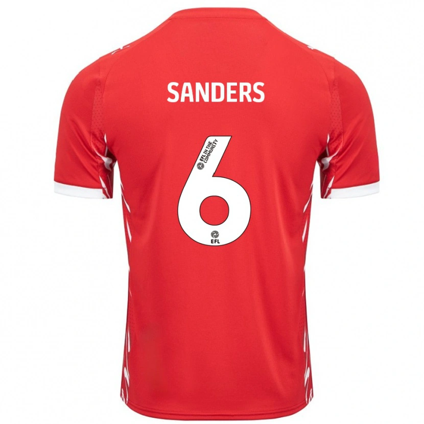 Danxen Dámské Max Sanders #6 Červená Bílá Domů Hráčské Dresy 2025/26 Dres