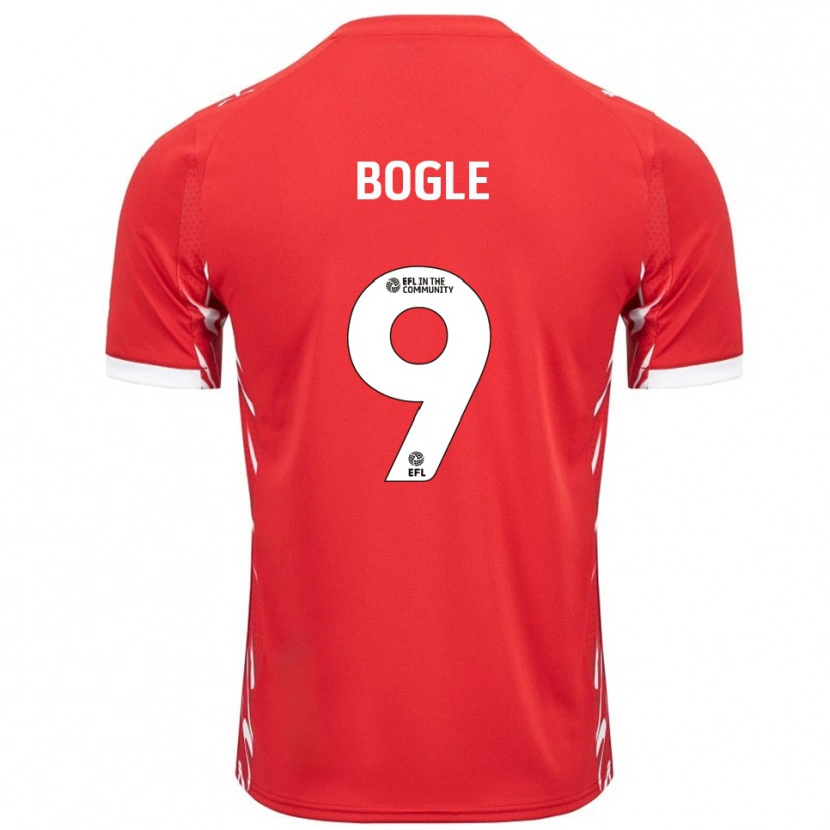Danxen Dámské Omar Bogle #9 Červená Bílá Domů Hráčské Dresy 2025/26 Dres