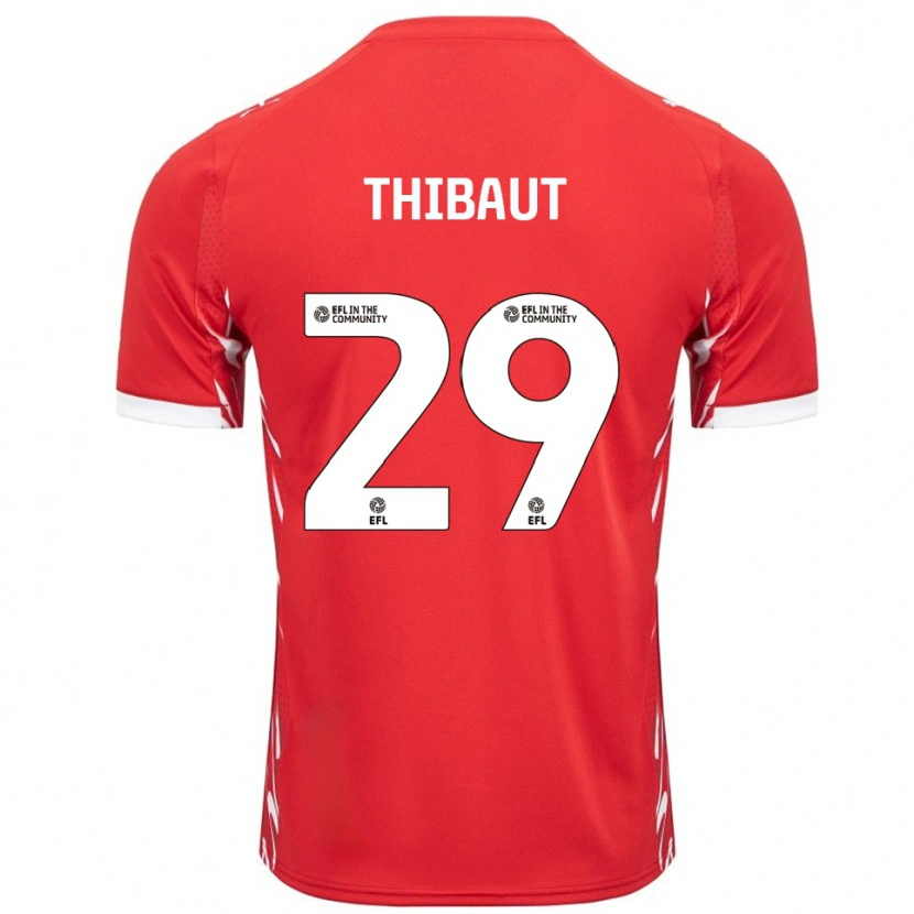 Danxen Dámské Adrien Thibaut #29 Červená Bílá Domů Hráčské Dresy 2025/26 Dres