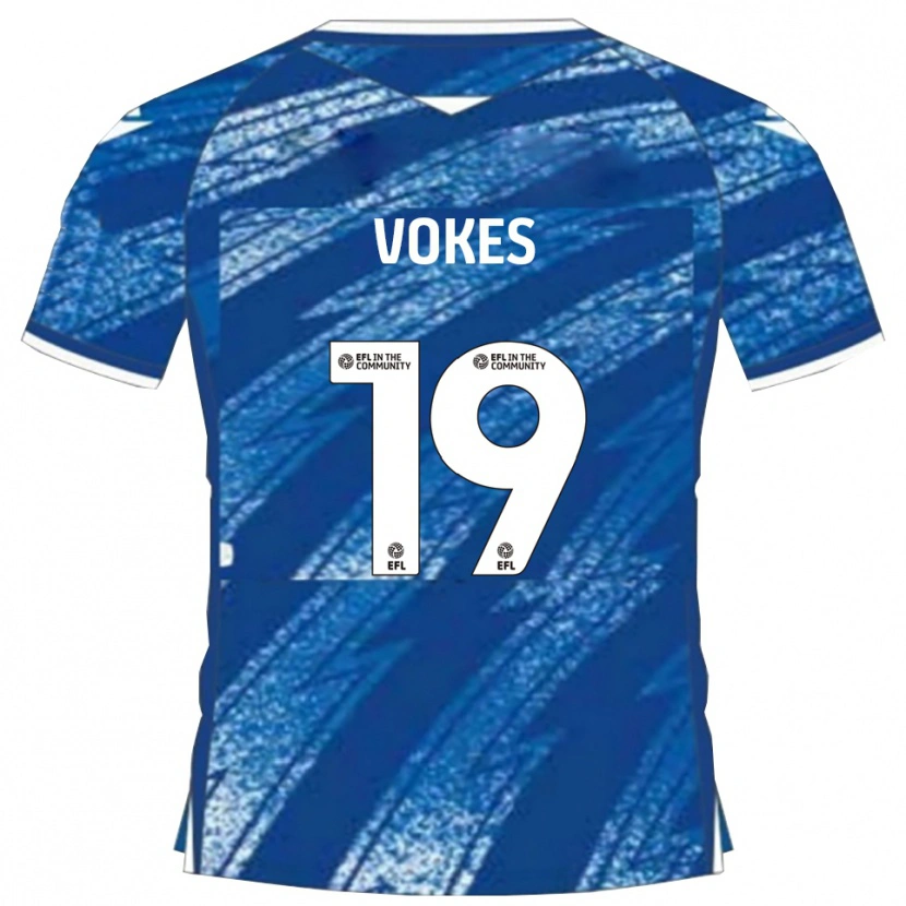 Danxen Dámské Sam Vokes #19 Modrá Bílá Domů Hráčské Dresy 2025/26 Dres