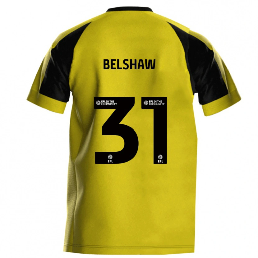 Danxen Dámské James Belshaw #31 Žlutá Šedá Domů Hráčské Dresy 2025/26 Dres