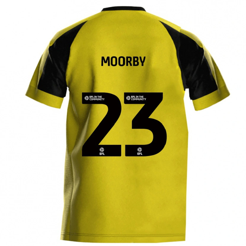 Danxen Dámské James Moorby #23 Žlutá Šedá Domů Hráčské Dresy 2025/26 Dres