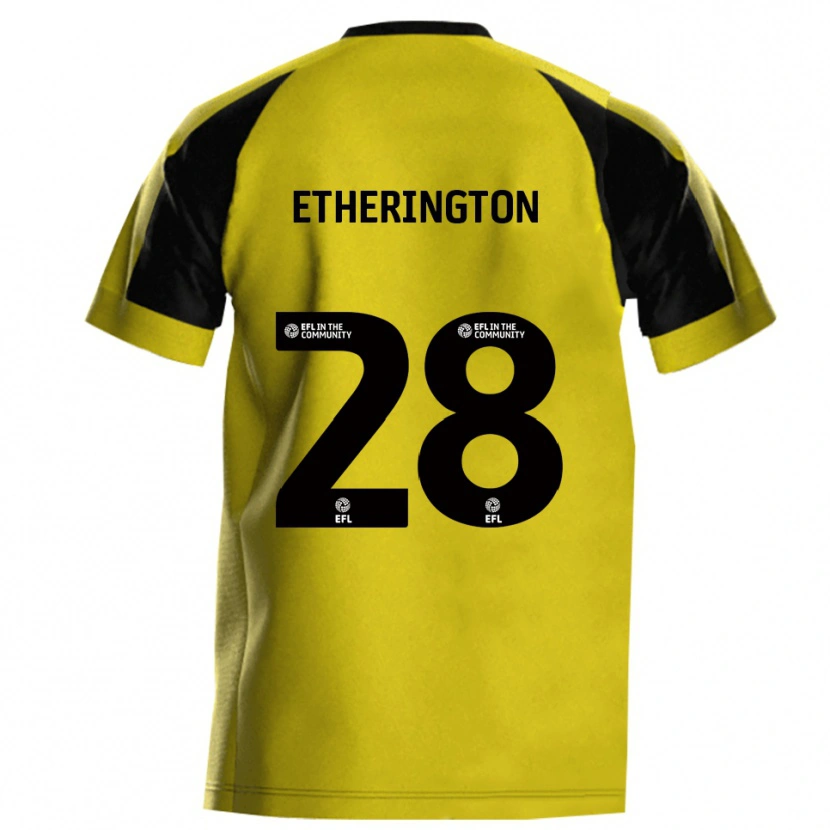 Danxen Dámské Marcus Etherington #28 Žlutá Šedá Domů Hráčské Dresy 2025/26 Dres
