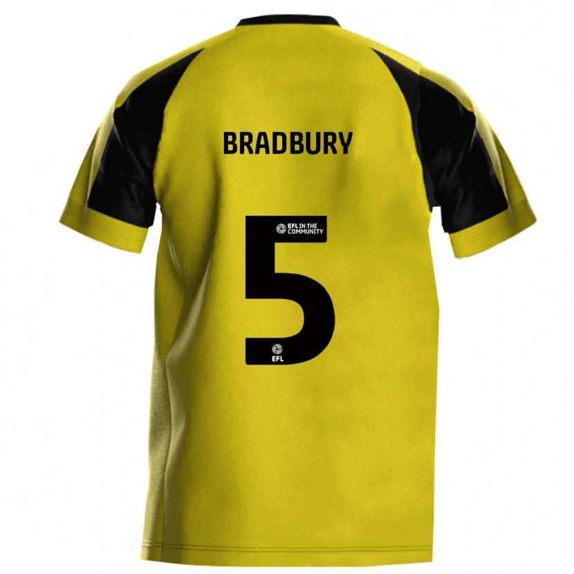 Danxen Dámské Tom Bradbury #5 Žlutá Šedá Domů Hráčské Dresy 2025/26 Dres