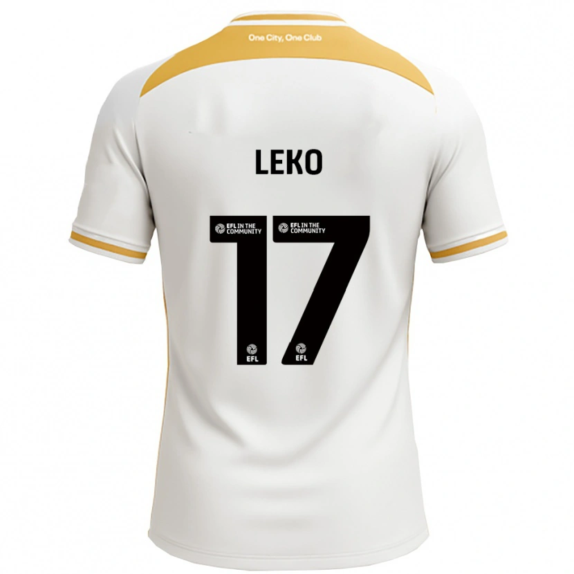 Danxen Dámské Jonathan Leko #17 Bílá Zlatá Domů Hráčské Dresy 2025/26 Dres